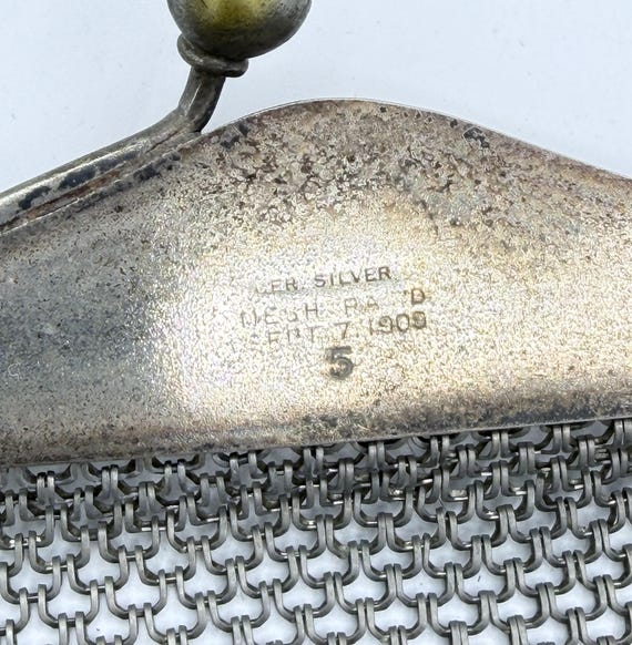 Antique Edwardian German Silver Mesh Purse - image 5