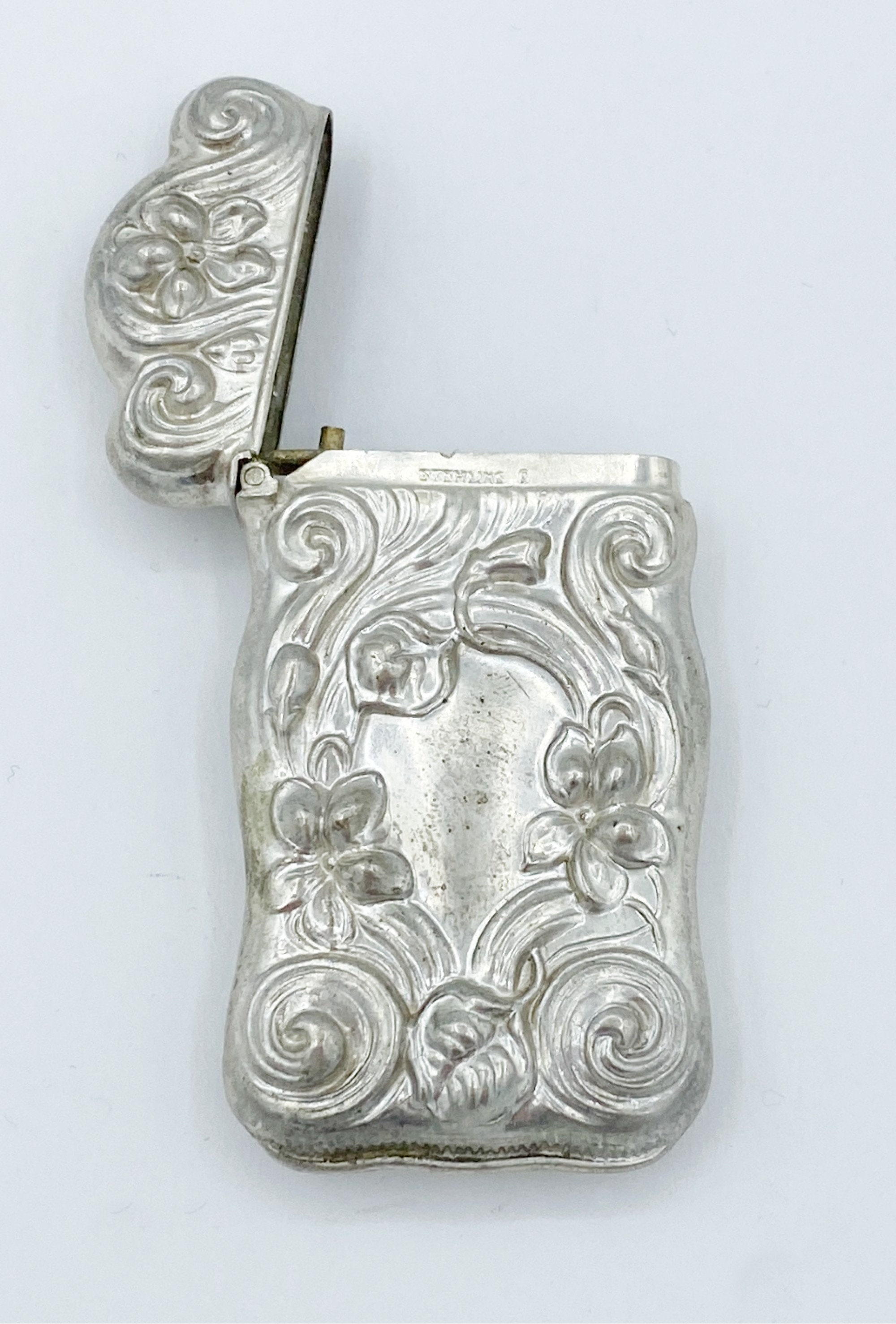 Antique Art Nouveau Sterling Match Safe Vesta W Floral Motif - Etsy