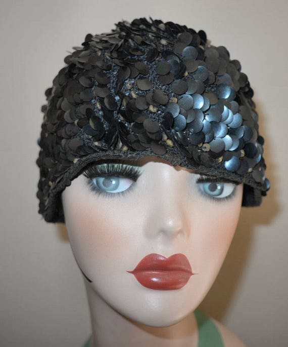 sequin skull cap