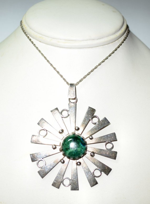 Modernist Sterling Silver Geode Pendant - J. Tatar