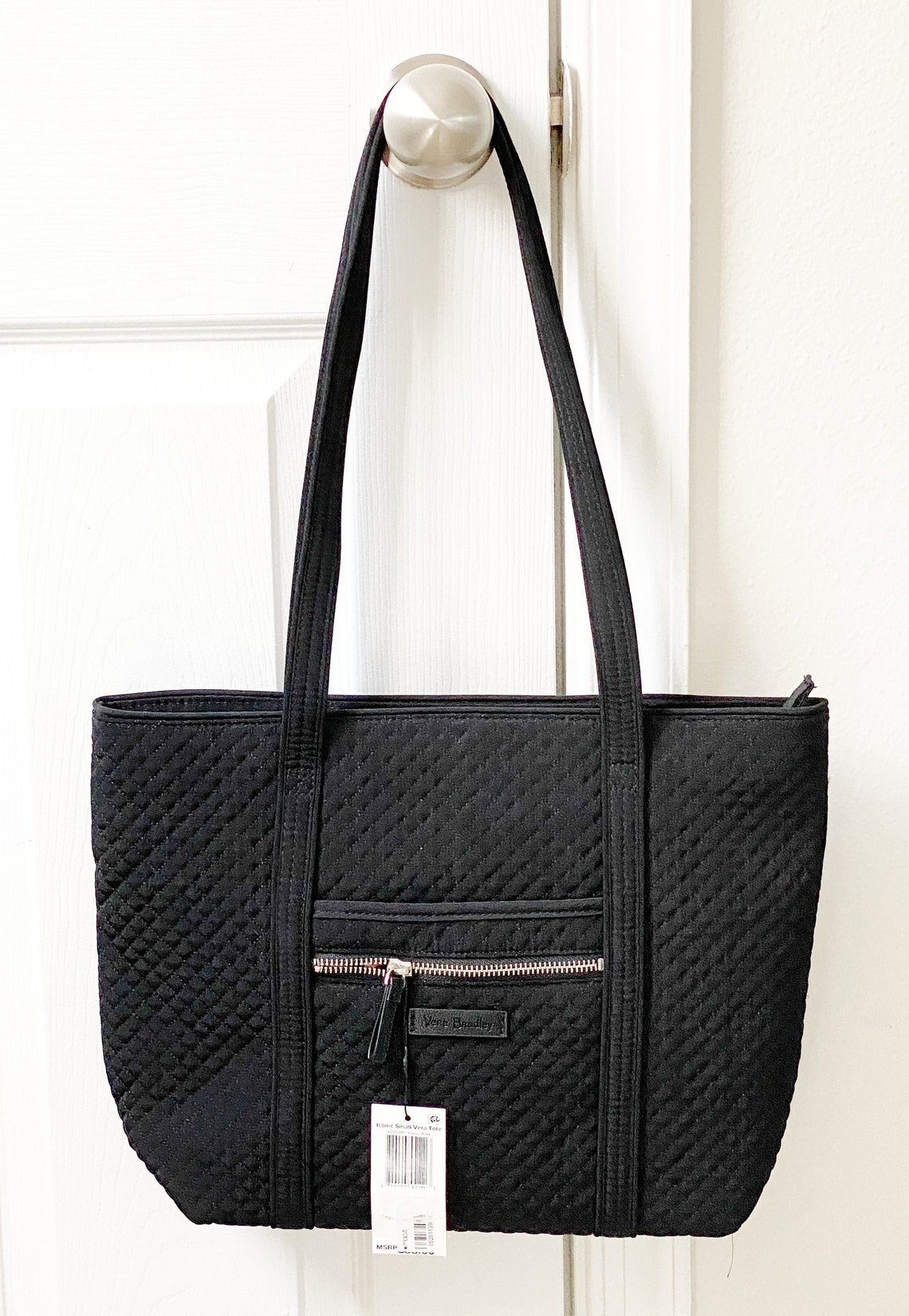 vera bradley black quilted tote