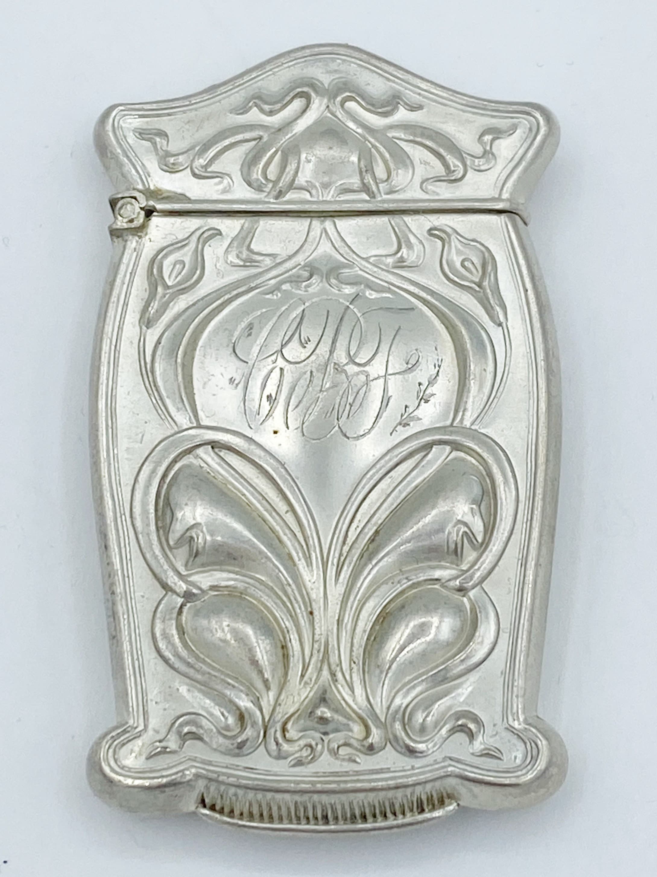 Antique Art Nouveau Sterling Silver Match Safe Vesta W Floral Motif - Etsy