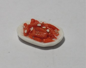 1:12 Carrots with Almonds, Miniature Carrots with Almonds.