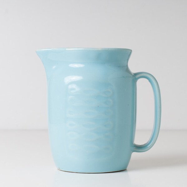 Vintage pale-blue milk jug - Soviet ceramic milk pitcher - Russian light blue milk jug - 70s