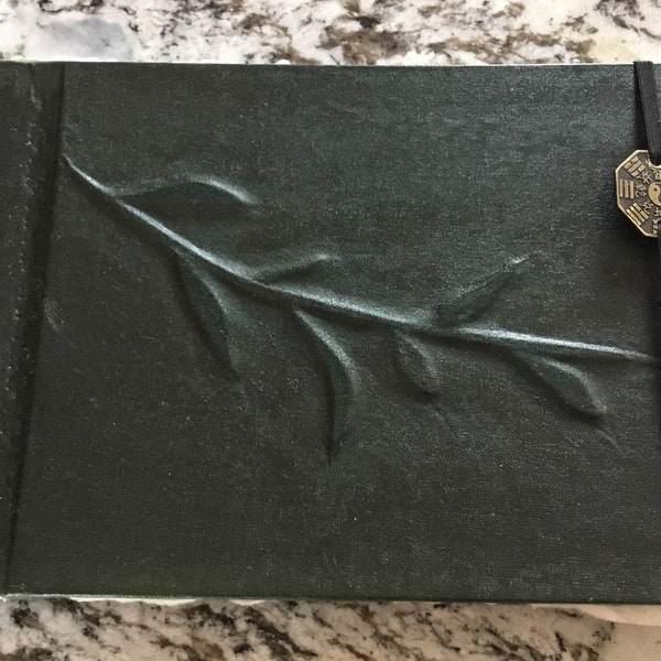 KTB Blank Book in Green with Chinese Banyan Branch & Yin-Yang Closure (6.75 x 10-inches)