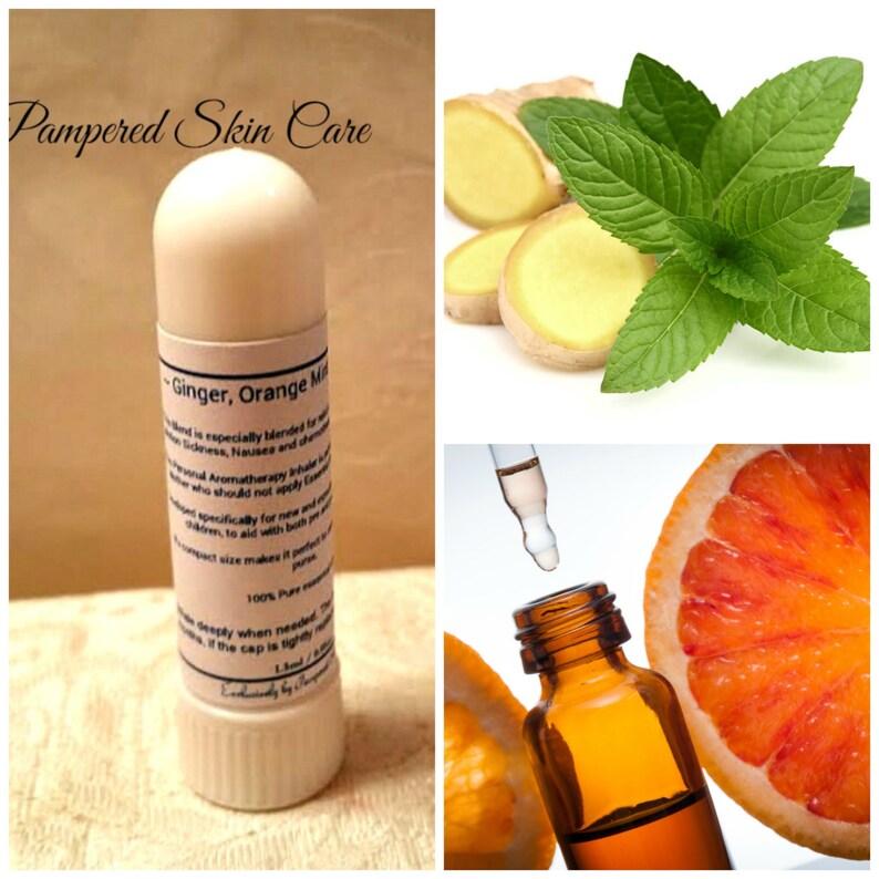 Ginger Orange Mint Aromatherapy Inhaler Pure Essential Oil Etsy