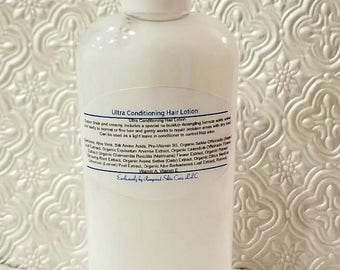 Ultra Conditioning Hair Lotion - 8 oz Bottle, Silk Amino Acids, Paraben Free,  ProVitamin B5, Reconstructive, detangling formula