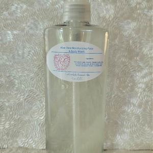 Aloe Vera Moisturizing Face & Body Wash - 8 oz Bottle, All Natural, Paraben and Sulfate Free, Concentrated
