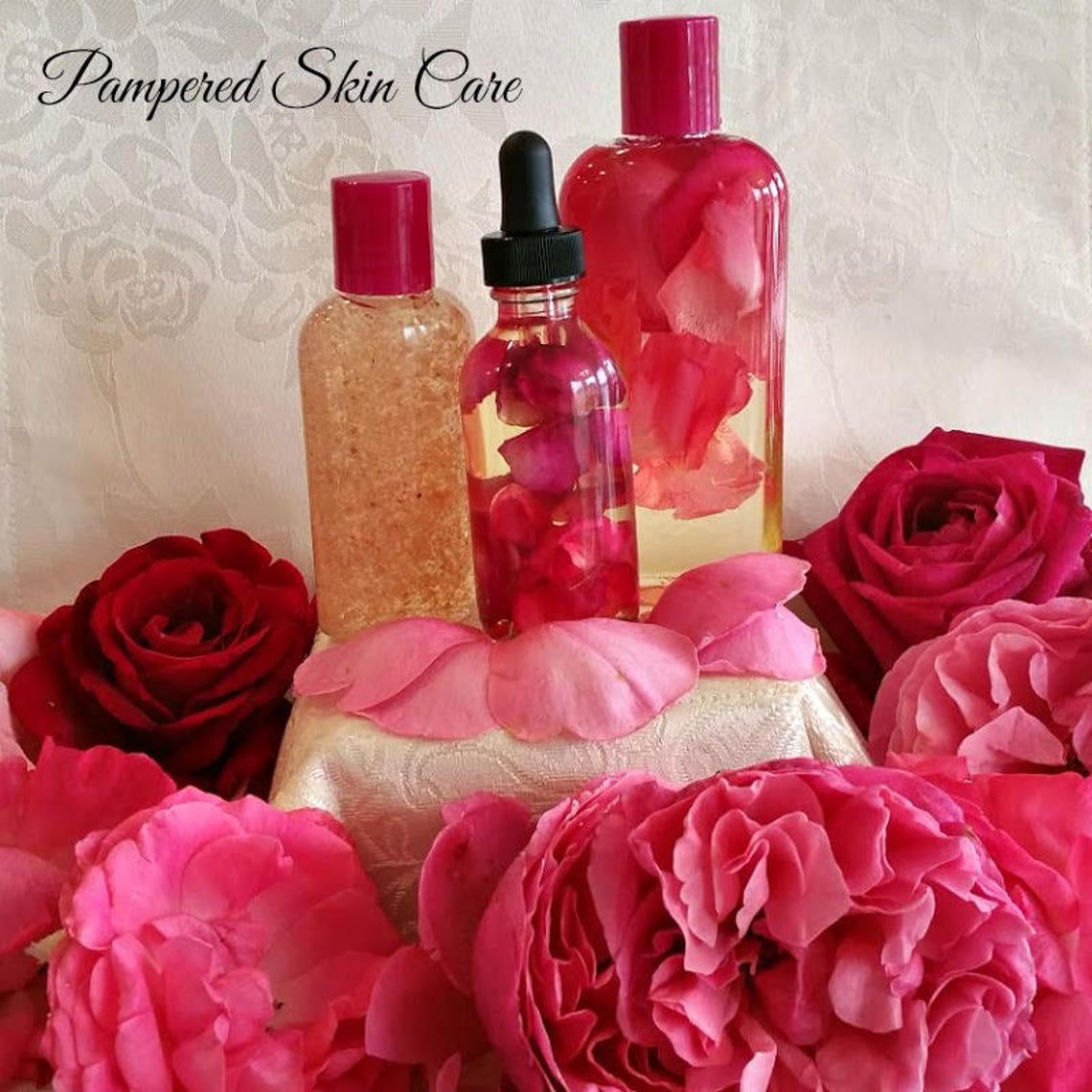 Floating Rose Petal Bath & Beauty Set Rosa Damascena Infused Etsy