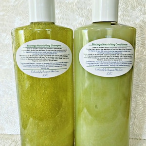 Moringa Nourishing Shampoo/Conditioner Set ~ Superfood, Amino Acids, Zinc, Vitamins C & E, Vitamin A, Healthy Shine