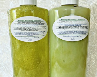 Moringa Nourishing Shampoo/Conditioner Set ~ Superfood, Amino Acids, Zinc, Vitamins C & E, Vitamin A, Healthy Shine