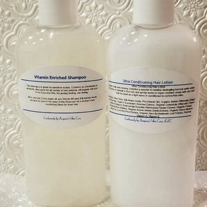 Set de champú y acondicionador ultra enriquecido con vitaminas: aceite de jojoba y biotina