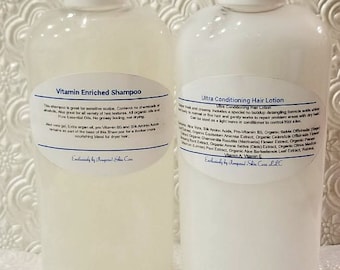 Vitamin Enriched Shampoo & Ultra Conditioner Set: Jojoba Oil, Biotin