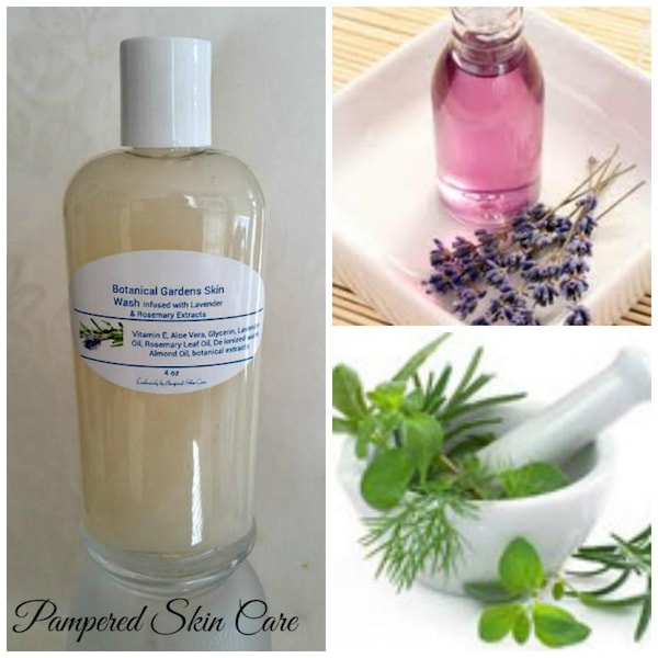 Botanical Gardens Skin Wash Infused with Lavender & Rosemary Extracts -  Ultra Rich, Sea Kelp, Bladderwrack Extracts