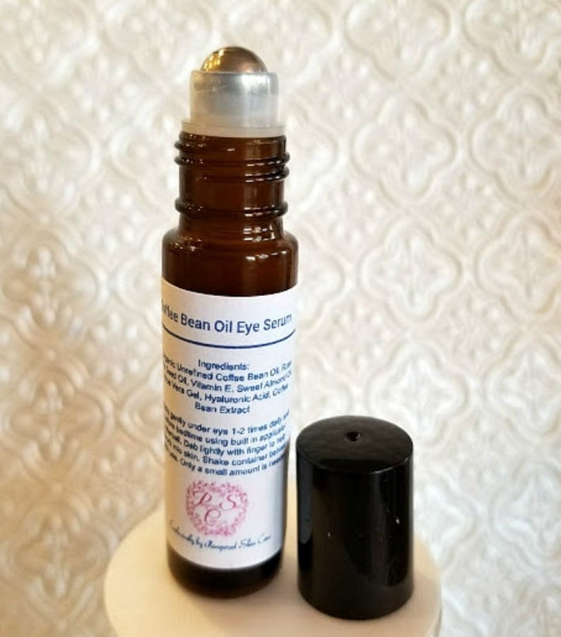 Coffee Bean Oil Eye Serum Reduces Puffy Eyes Lightens Dark Etsy