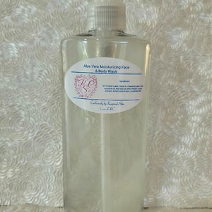 Aloe Vera Moisturizing Face & Body Wash -12 oz Bottle, All Natural, Paraben and Sulfate Free, Concentrated
