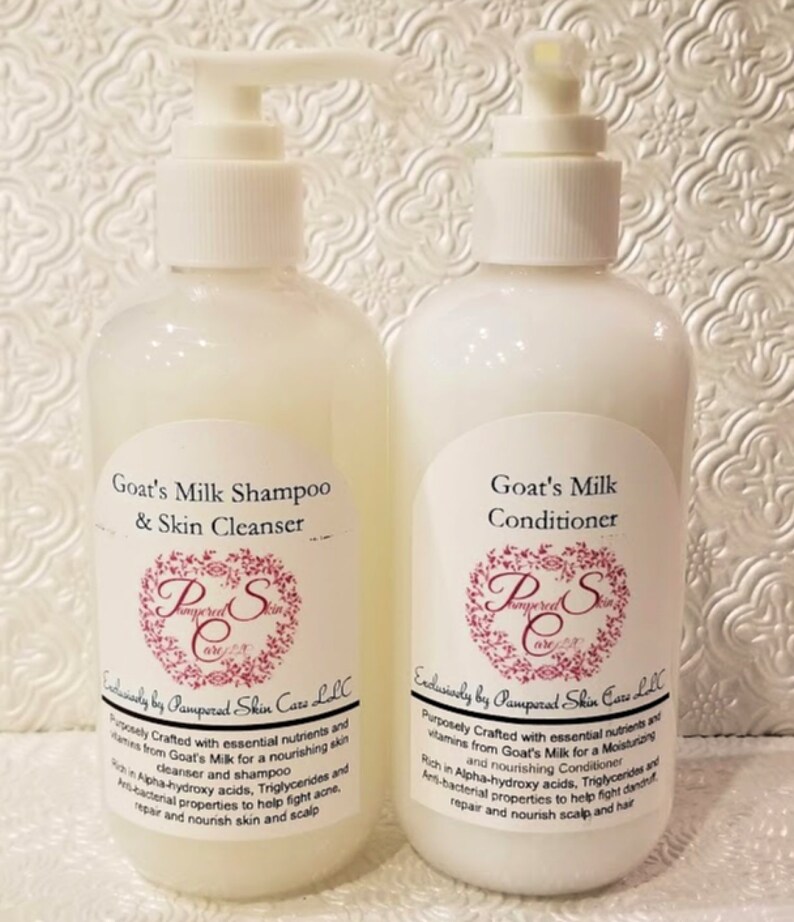 Goat's Milk Shampoo & Skin Cleanser/conditioner Set Etsy
