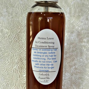 Henna Leave In Conditioning Spray ~ New 8 oz ~ Natural Highlights, Hydrolyzed Wheat Protein