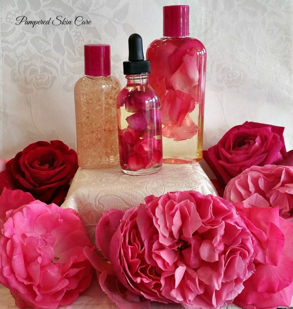 Floating Rose Petal Bath & Beauty Set Rosa Damascena Infused Etsy