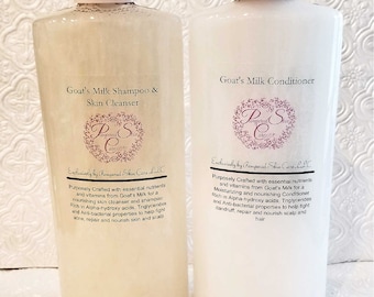 Goat's Milk Shampoo & Skin Cleanser/Conditioner Set ~ Head to Toe