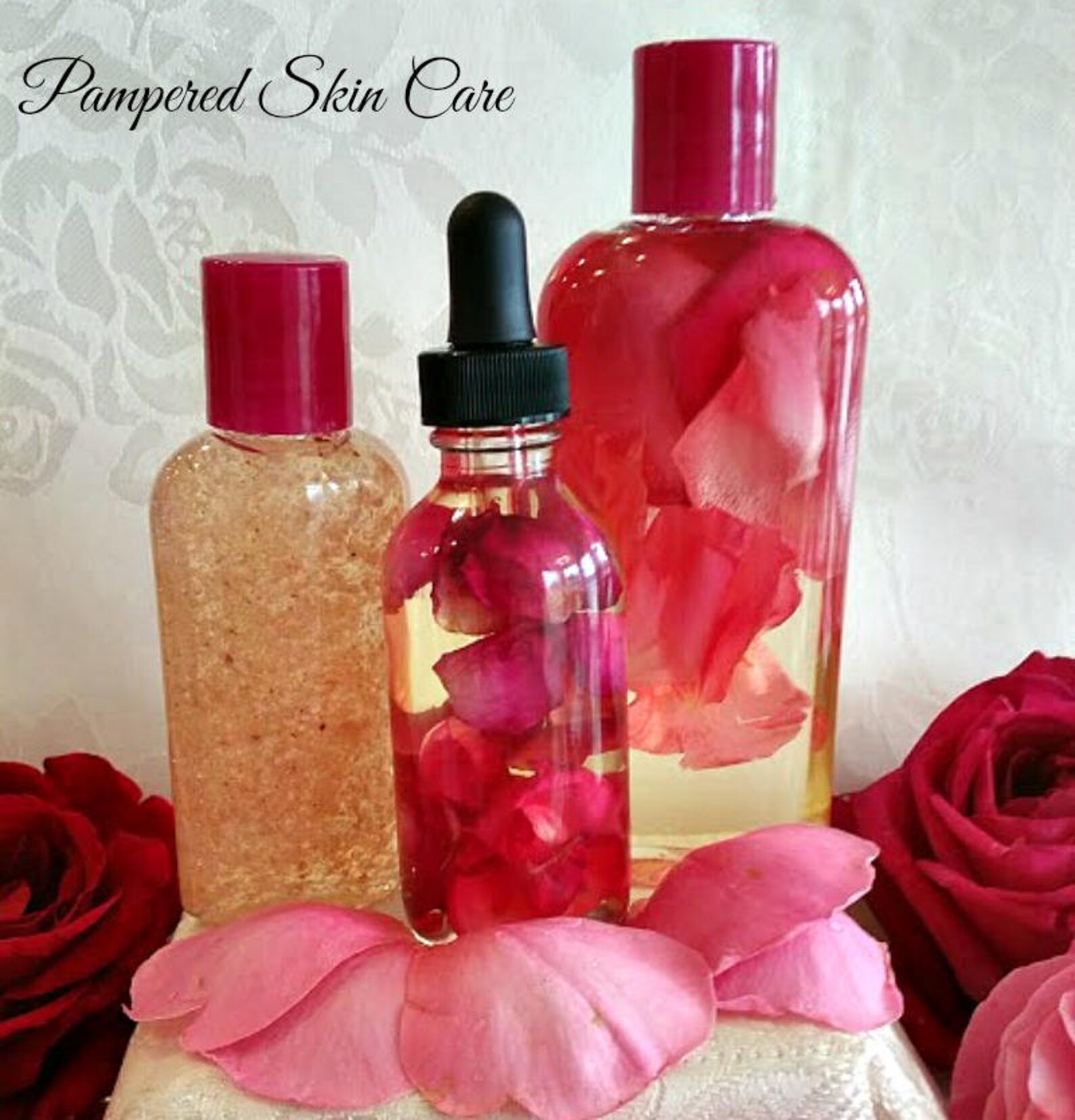 Floating Rose Petal Bath & Beauty Set Rosa Damascena Infused Etsy