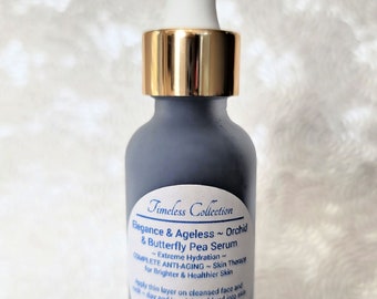 Orchid & Butterfly Pea Serum ~ Moisture Rich, Deep Hydration, Orchid Extract, Black Seed Oil
