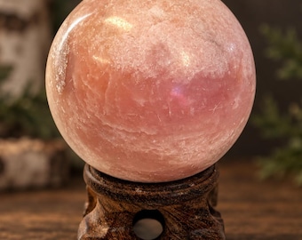 Peruvian Pink Opal Crystal Sphere | 2.25" Natural Pink Opal Gemstone Orb