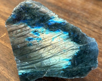 3.75" Labradorite standing free form with blue and golden flash | A57