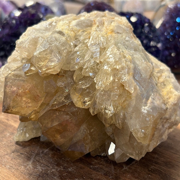 Big 3LB Congo Citrine Crystal Cluster | Kundalini Citrine Quartz Crystals | E1