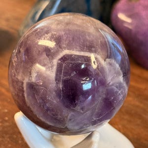2.66&quot; Chevron Amethyst Crystal Sphere from Madagascar | C142