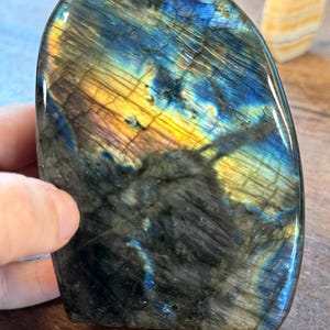 4.25&quot; Labradorite Standing Freeform | Polished Crystal Display | Flashy Labradorite Stone | A53