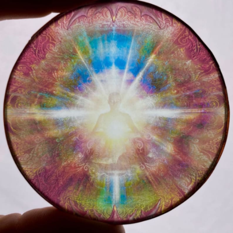 3 Golden Healer Spiritual Energy Disc Meditation Gifts and Spiritual Gifts Metaphysical Suncatcher 55 image 1