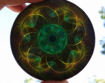 3" Spiritual Energy Disc: The Shield | Crystal Glass Art | Healing | Psychic Defense | Protection | Meditation Tool | Chakra Balance | 04