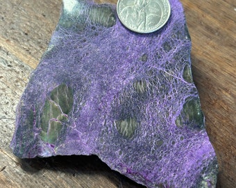 4.5" Atlantisite Polished Stichtite with Green Serpentine Crystal Free Form | C28