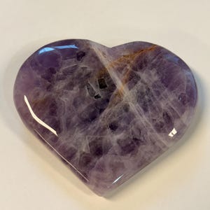 Crazy Lace Agate in Amethyst Heart | 3&quot; Polished Stone Heart | Carved Crystal Gift | Zen, Spiritual Decor | Unique Crystal Heart | E11