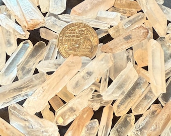 Bulk Madagascar Quartz Points | 1/2 lb Semi-Optic to Optic | Raw Crystal Points for Grids, Jewelry, or Wholesale | Free Shipping over 35