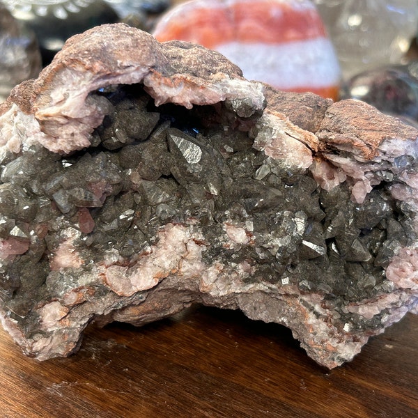 Clearance - 5" Tall Pink Amethyst Geode | Rare Raw Pink Amethyst Crystal | Natural Pink Amethyst Geode Stone | B41