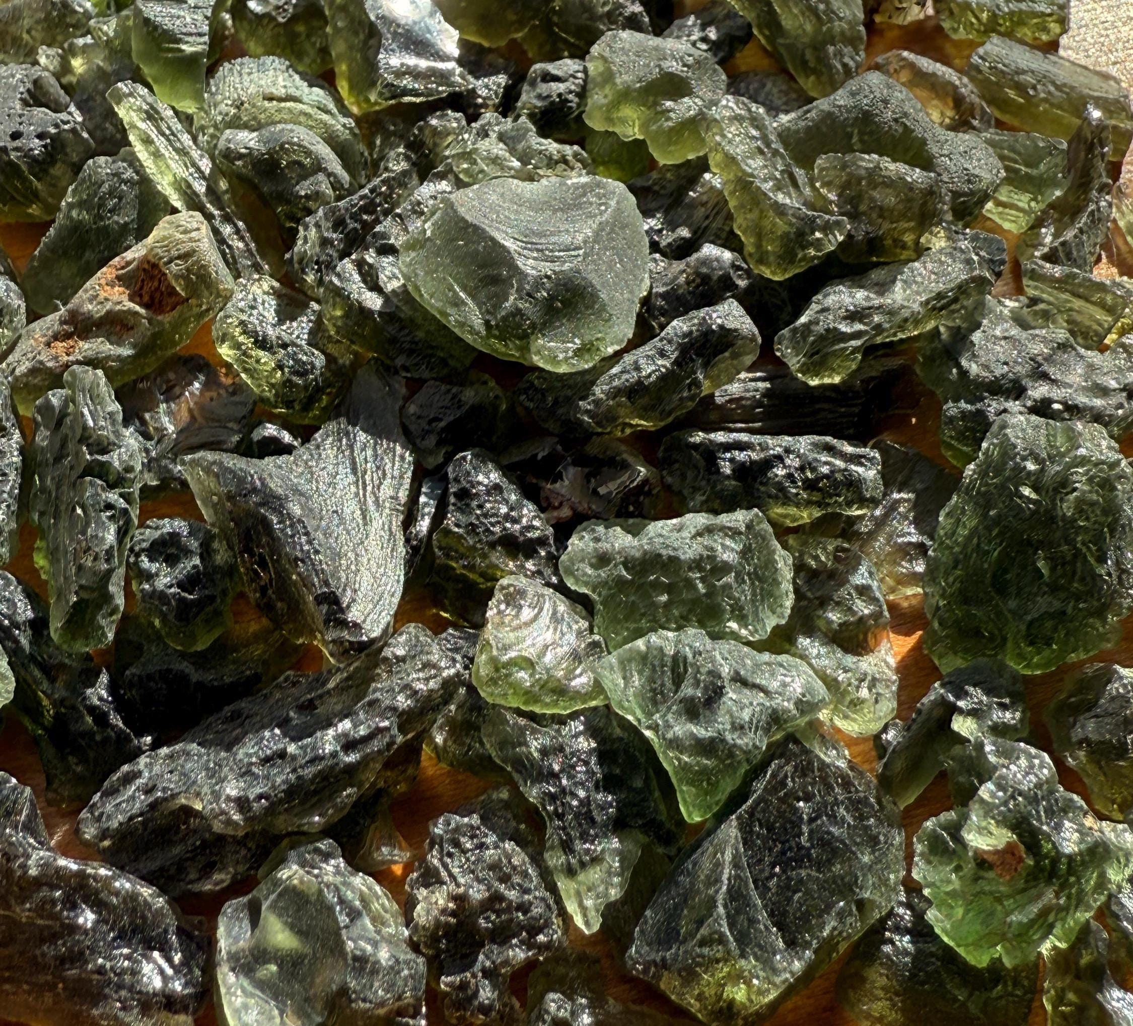 Moldavite Specimens from the Czech Republic | Raw Moldavite Crystals | Read Description for Long Explanation of Real vs. Fake