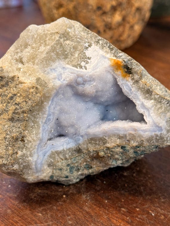 ブルーアゲートジオード ブルーレースアゲートクリスタルジオード｜マラウイ産鉱物標本、3.25