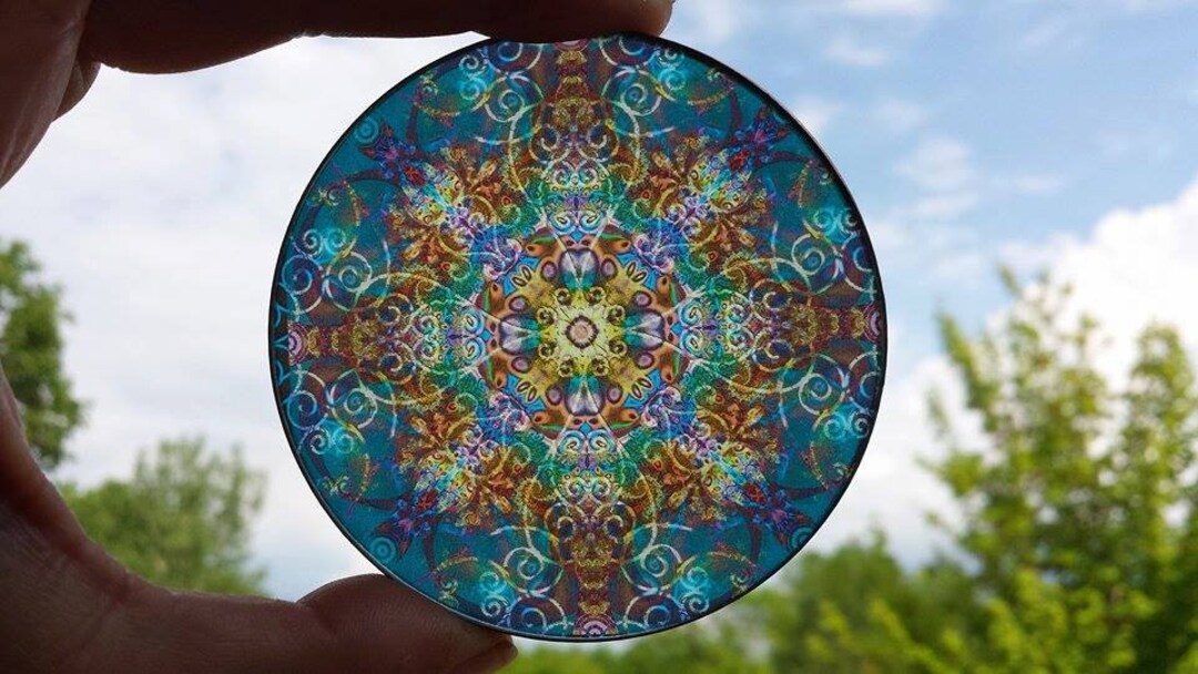 3 Spiritual Energy Disc Suncatcher Crystal Glass Art Healing Mandala