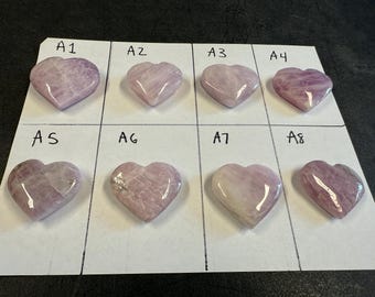 Pink Kunzite Hearts | Your Choice of Small Flashy Kunzite Crystal Hearts