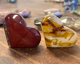 Your choice of 2.25" Mookaite Hearts | Palm Sized Mookaite Crystal Stone | B64