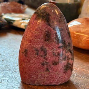 Pink Rhodonite Crystal Standing Freeform | Big 1 Pound Polished Crystal | C74