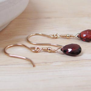 gold filled garnet earrings