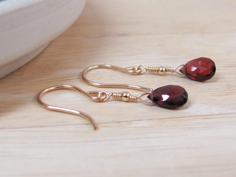 gold filled garnet earrings