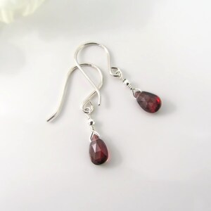 sterling silver garnet earrings
