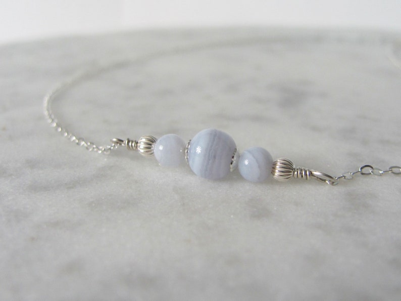 Angelite Choker Necklace Sterling Silver Adjustable Choker - Etsy