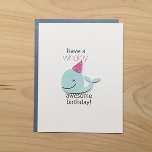 Whale Birthday Card, Happy Birthday Card, Cute Birthday Card, Kids ...
