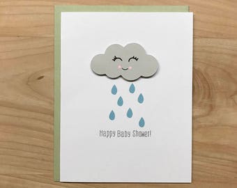 Happy Baby Shower Card, Baby Shower Card, Cute Baby Shower Card, Baby Shower Congratulations Card, Cloud Baby Shower Card