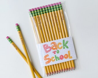 Personalized Pencil Pack, Personalized Back to School Pencil Pack, #2 Name Pencils Personalized 12 pack #2 Pencils with Sayings Quote Pencil